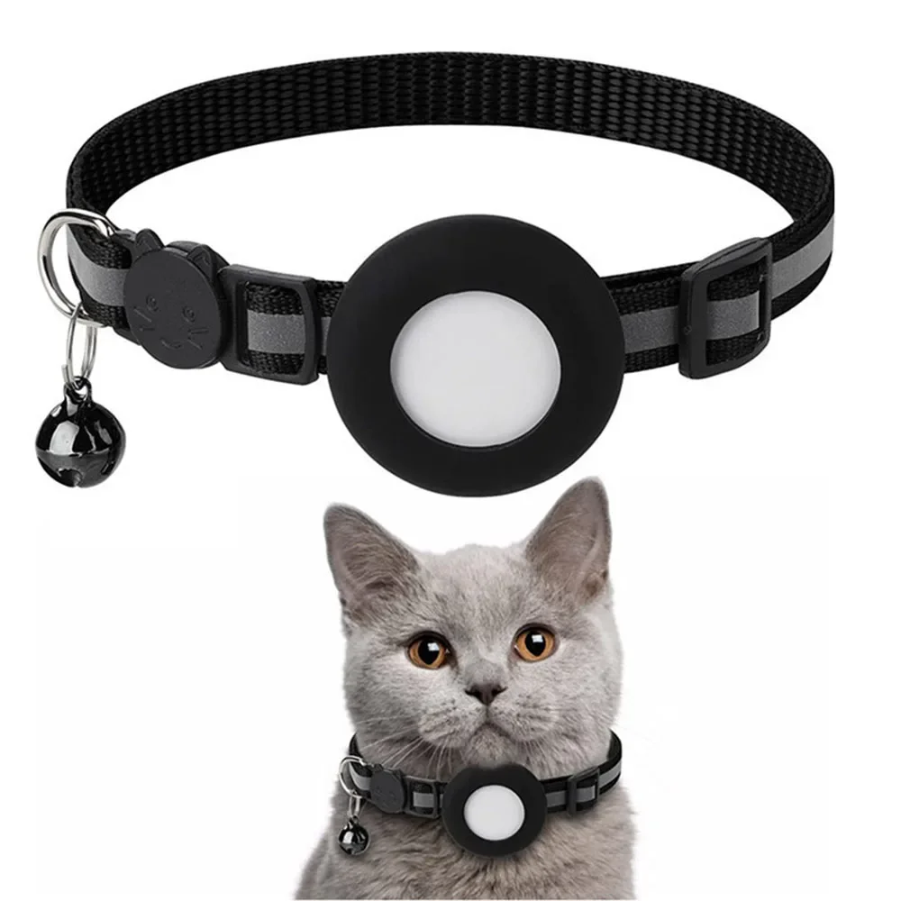 Cat Airtag Holder Collar Breakaway Reflective Strips Adjustable Kitten Waterproof Bell Pet Air Tag 1005010399808360