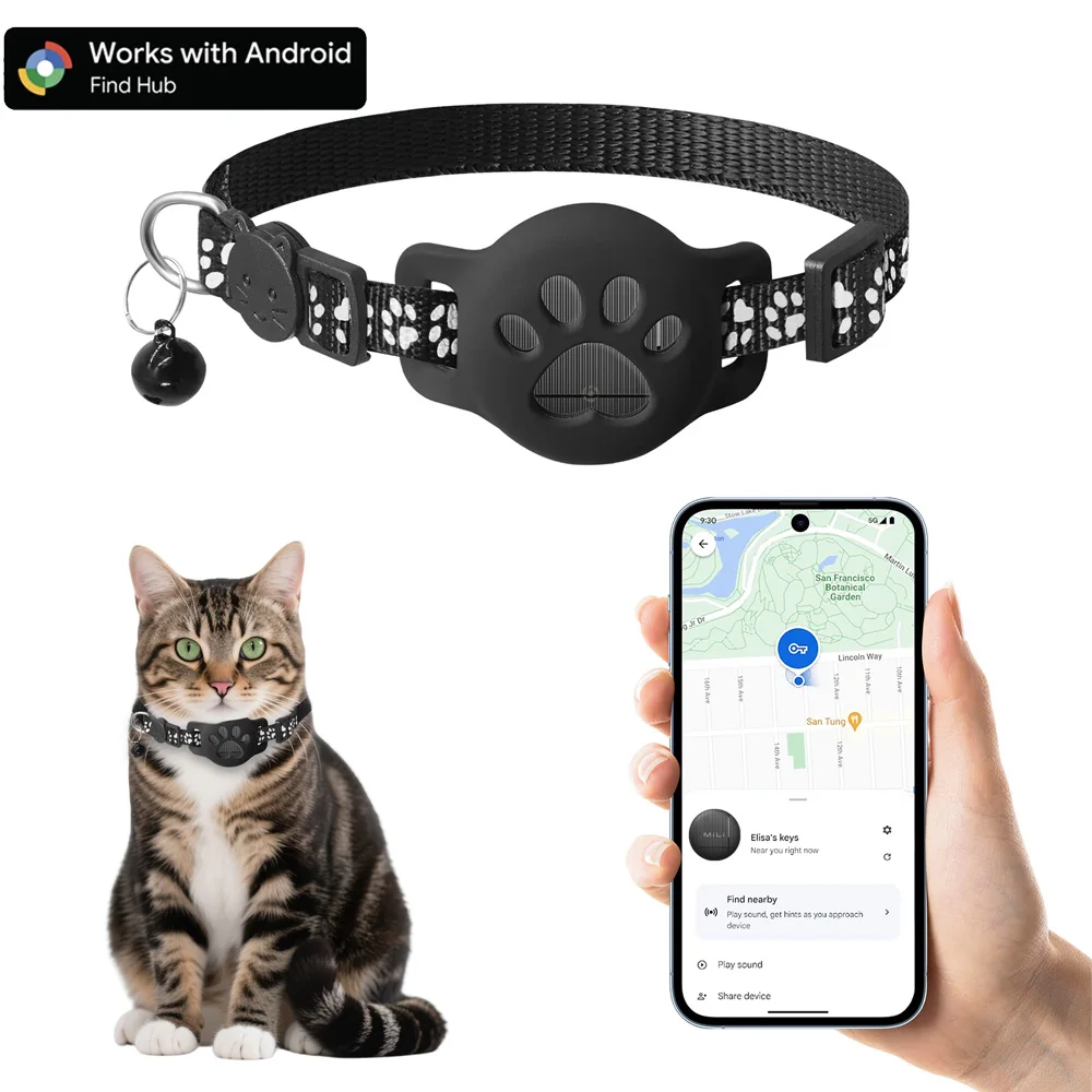 Mili Android Tracker Tag with Cat Collar for Pet Locator, Cat Tracker 1005010399839953