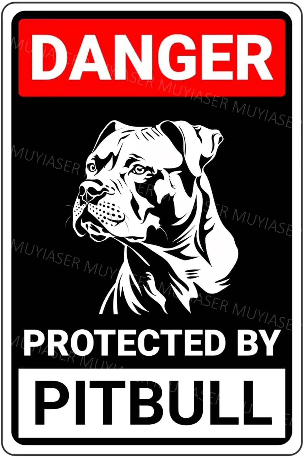 Danger Protected by Pitbull Beware of Dog Sign Aluminum Metal Tin Signs Door Sign Warning Sign 1005010404633420