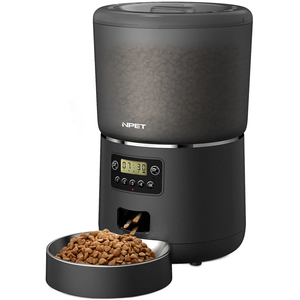 NPET 4L Automatic Smart Pet Feeder for Cats Dogs Multiple Pets with Stainless Steel Bowl Customize 1005010405484000