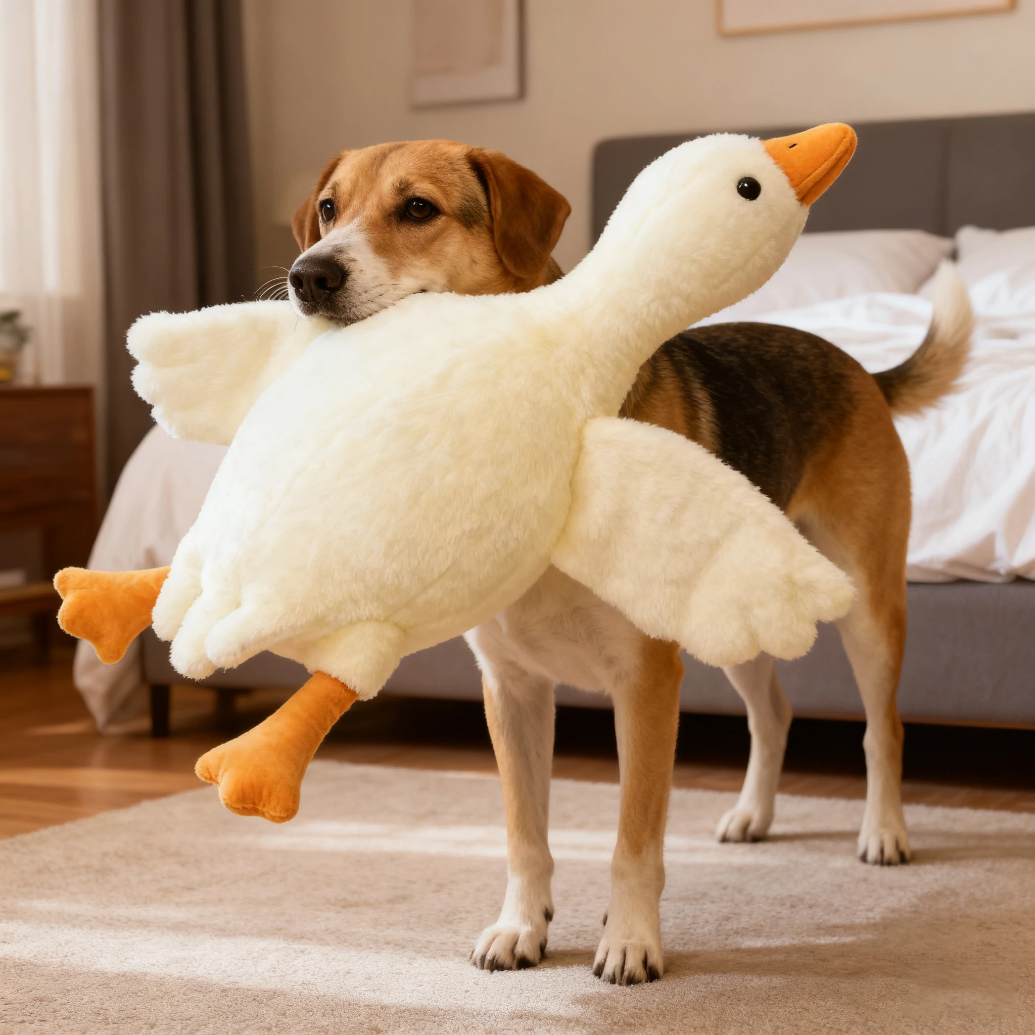 Soft Goose Plush Toy for Cats Dogs Relax Pet Companion Anxiety-Relieving Dog Buddy Energy (50cm) 1005010405628554