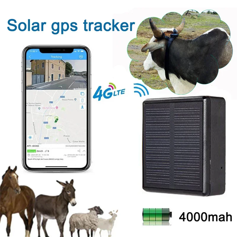 Solar 2G 4G GPS Tracker RF-V24 WIFI Cattle Cow Sheep Horse Camel Pets Tracking Device Person Pet 1005010430593076