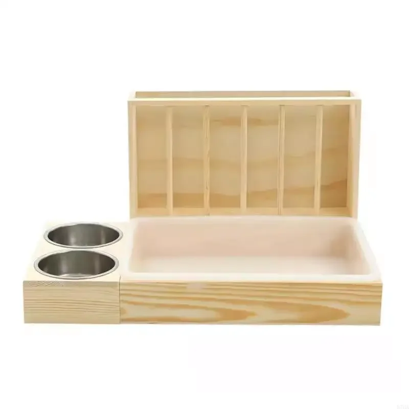 Small Animal Feeders Stable Wooden Frame Compacts Feeding Cage for Small Pet Easyly 1005010433251488