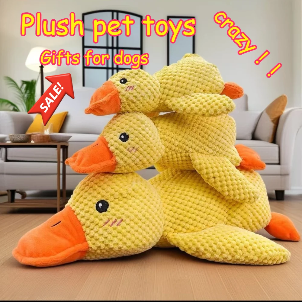 1/3PCS Things for Dogs Accessories Dog Supplies Calming Duck Squeaky Plush Toy Luxury Sleep Aid 1005010436940387