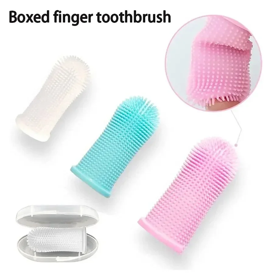 Pet Finger Toothbrush Cleaning Products for Cats and Dogsoral Cleaning Toothbrushessilicone Bristles 1005010445083747