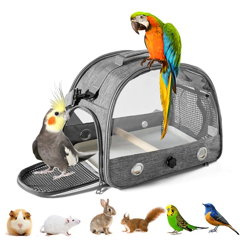 Bird Travel Carrier Portable Transport Bird Cage with Tray Small Pet Multi-Functional Parrot Bird 1005010448499434
