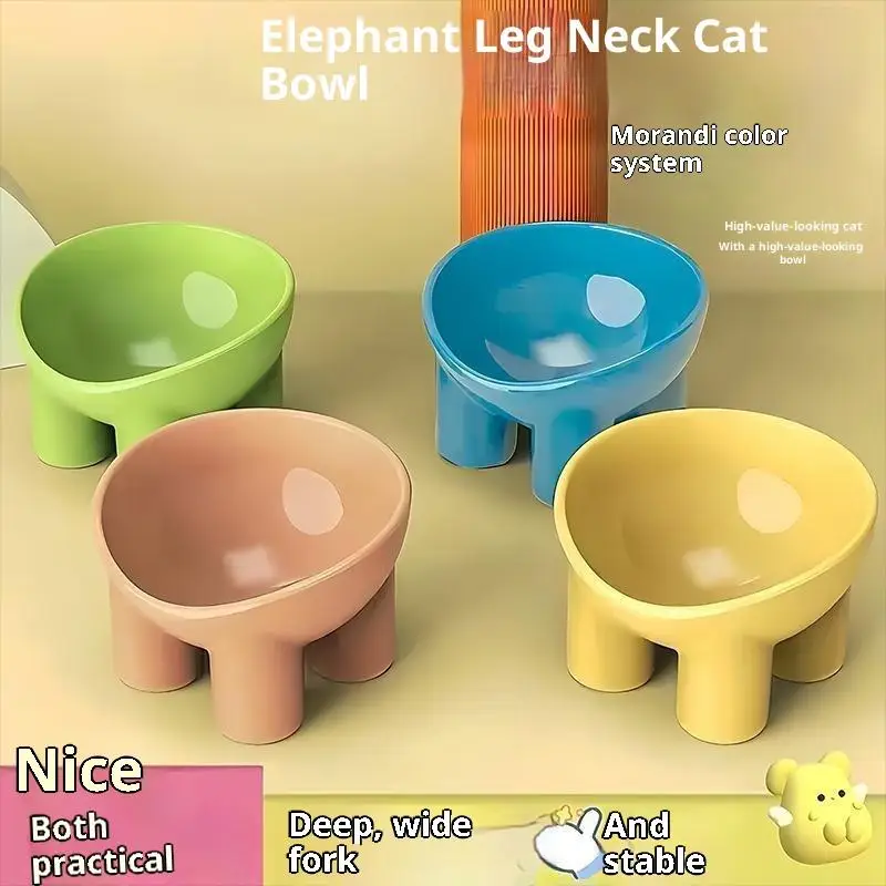 Elevated Cat Bowl with Stand, Durable Plastic Pet Food & Water Dish 1005010451949713
