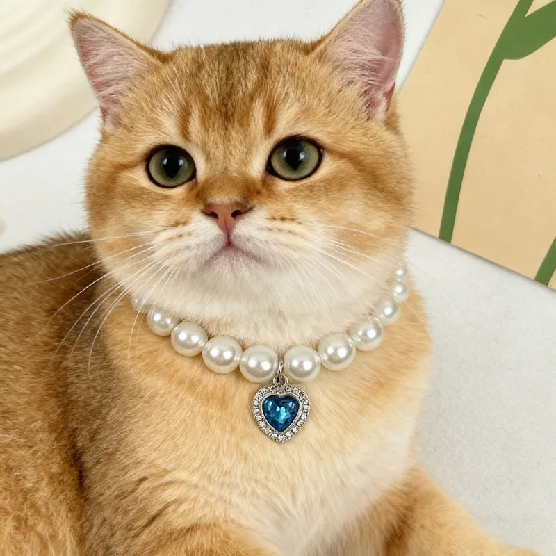 New Cat Collar Decoration Pet Cute Exquisite Neck Kitten Adjustable Summer Cat Necklace High 1005010452017400
