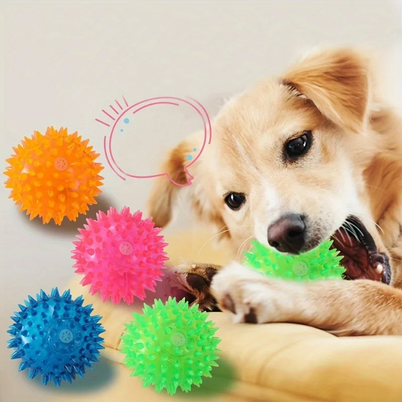 Dog Puppy Squeak Toy Ball: Jump, Massage & Clean Teeth & Gums for Optimal Health (3pcs) 1005010452190458