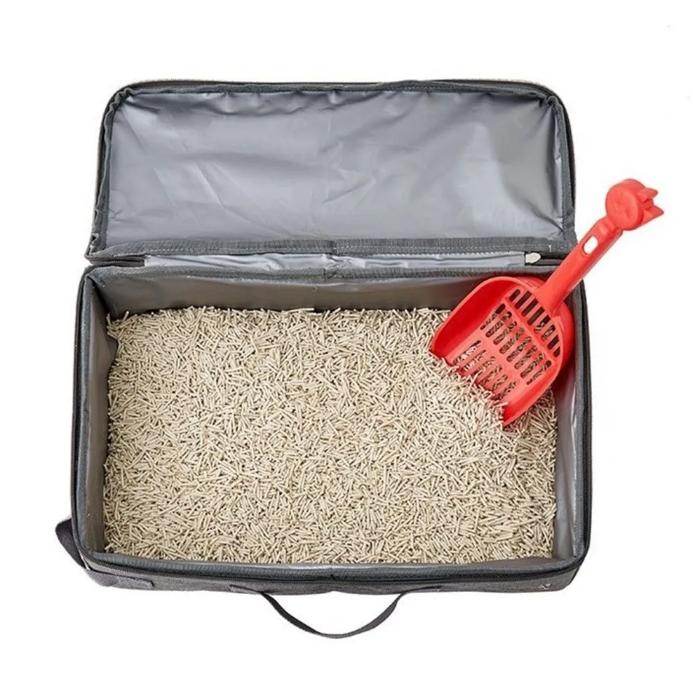Oxford Cloth Foldable Cat Litter Box Waterproof Large Capacity Travel Litter Pan Rectangular 1005010453998301