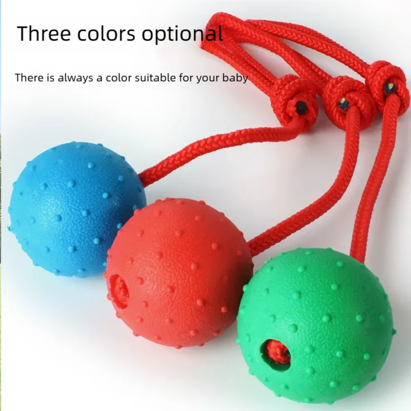 Ball on Rope Dog Toy Bite Resistant Pet Interactive with Training Launchers Squeaky Tug Chew 1005010460013597