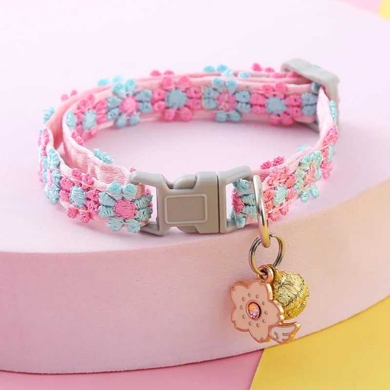 Pet Collar with Bell Cartoon Footprint Colorful Dog Puppy Kitten Adjustable Safety Ring Necklace 1005010466914221