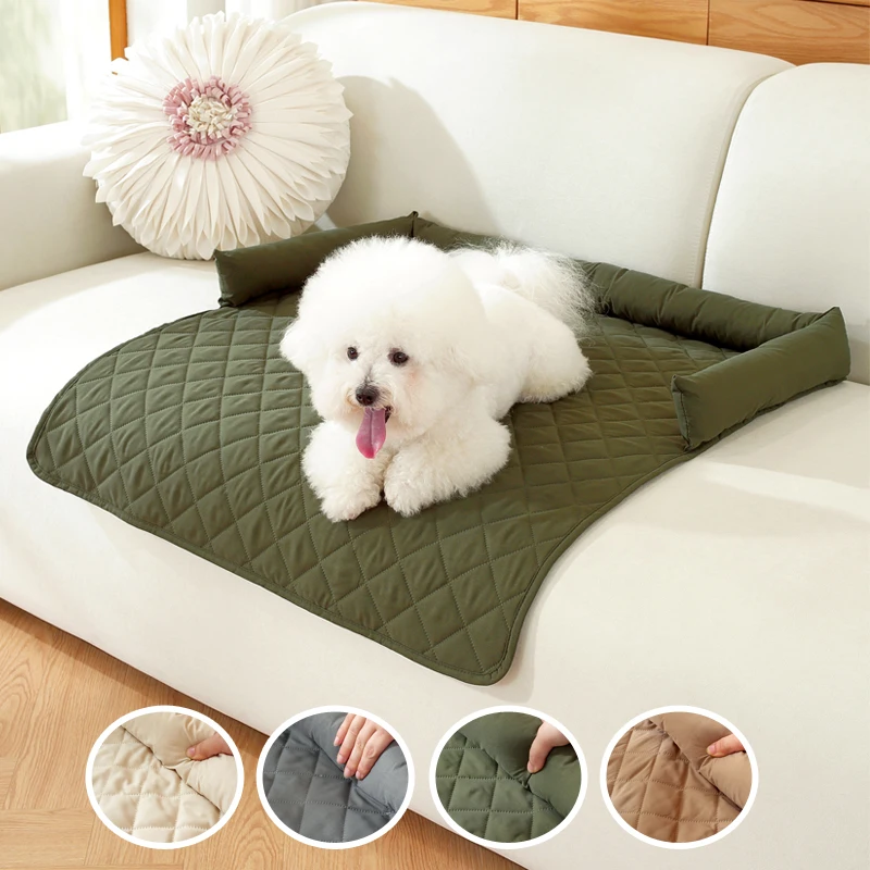 Dog Bed Blanket Mat Sofa Couch Cover Pet Pad with Neck Pillow Washable Calming Nest for Travel Home 1005010470156680