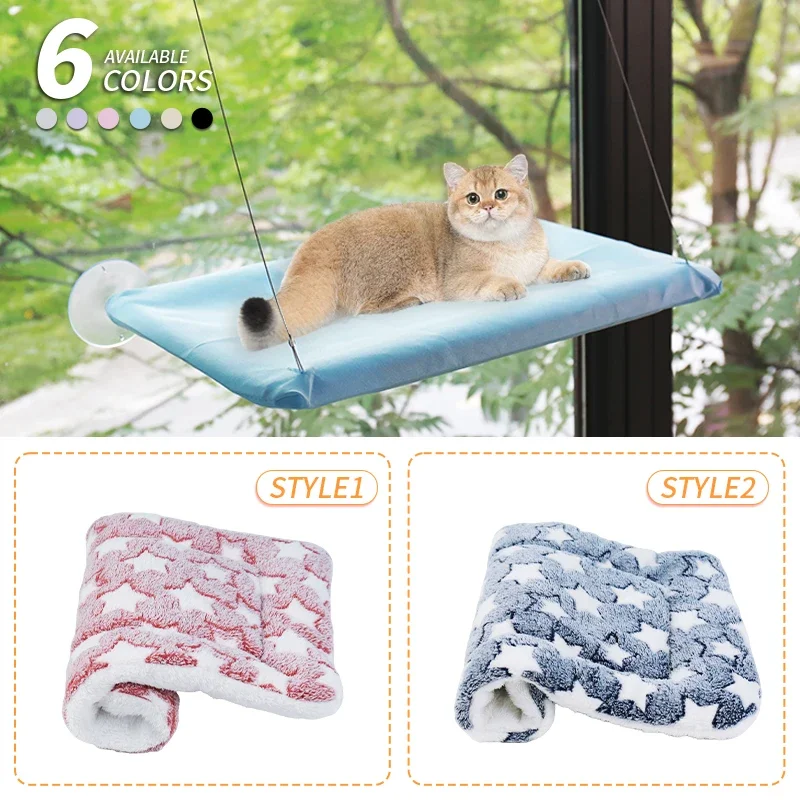 Cat Hammock Beds with Mat Cat Bed Hanging Window Shelf Seat for Cats Comfortable Pet Nest Pet 1005010475737842