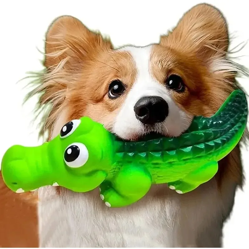 Small Large Dogs Pet Accessories for Dog Squeaky Chew Toys Rubber Crocodile Indestructiblepuppy 1005010477180361
