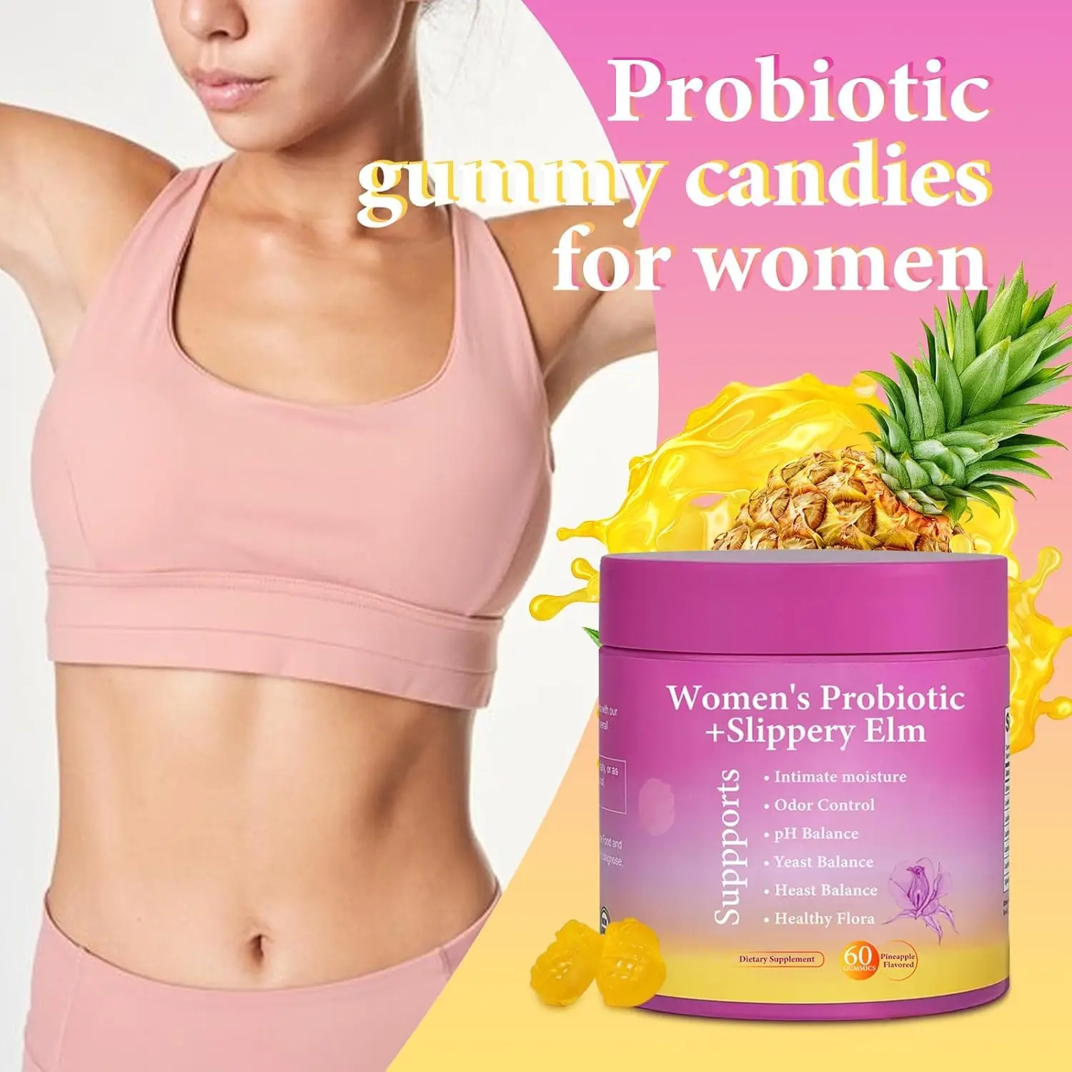 Bottle Feminine Probiotics Gummies for Women, Supports Ph Balance 1005010478022262