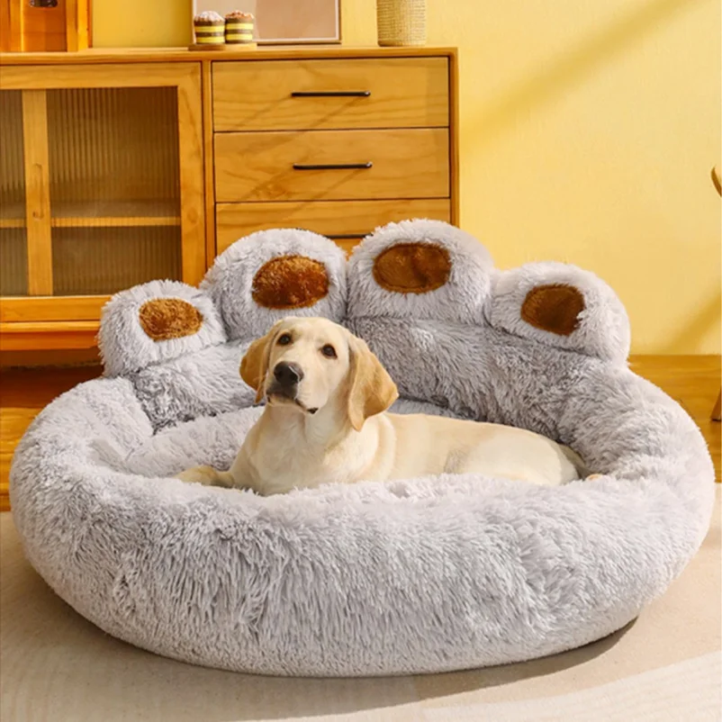 Fluffy Dog Bed Winter Plush Kennel Accessories Pet Products Large Dogs Beds Bedding Sofa Basket 1005010486336796