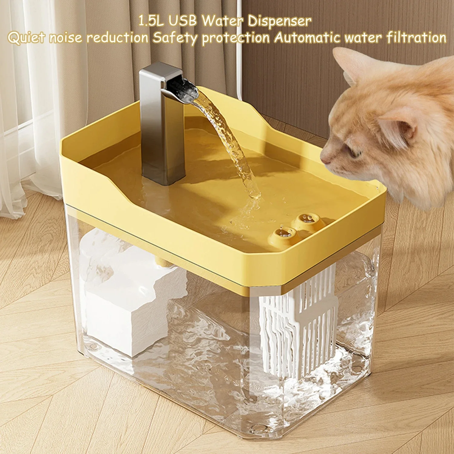 Cat Auto Water Dispenser 1.5L W/ Pump Filter, Silent 1005010487492533