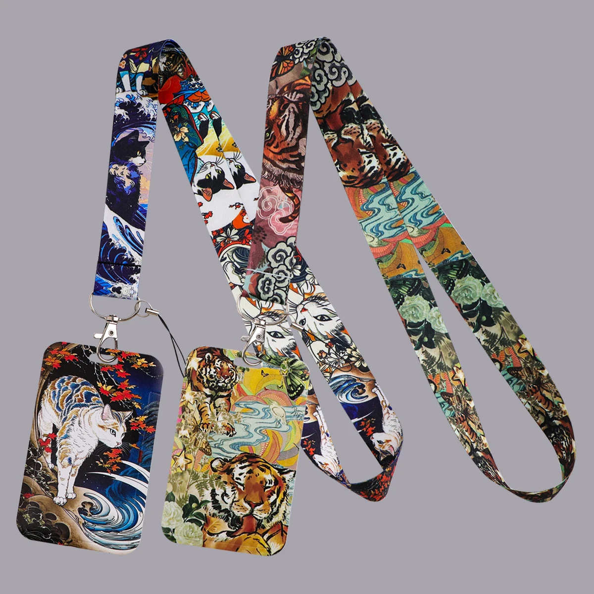 Japanese Tiger Cat Art Charm Lanyard for Key Neck Strap Card ID Badge Holder Chain Keyring 1005010490165072