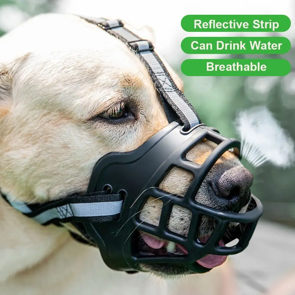 Durable Anti-Biting Adjustable Dog Muzzle with Reflective Strip Can Drink Water Dog Mouth Cover 1005010491549836
