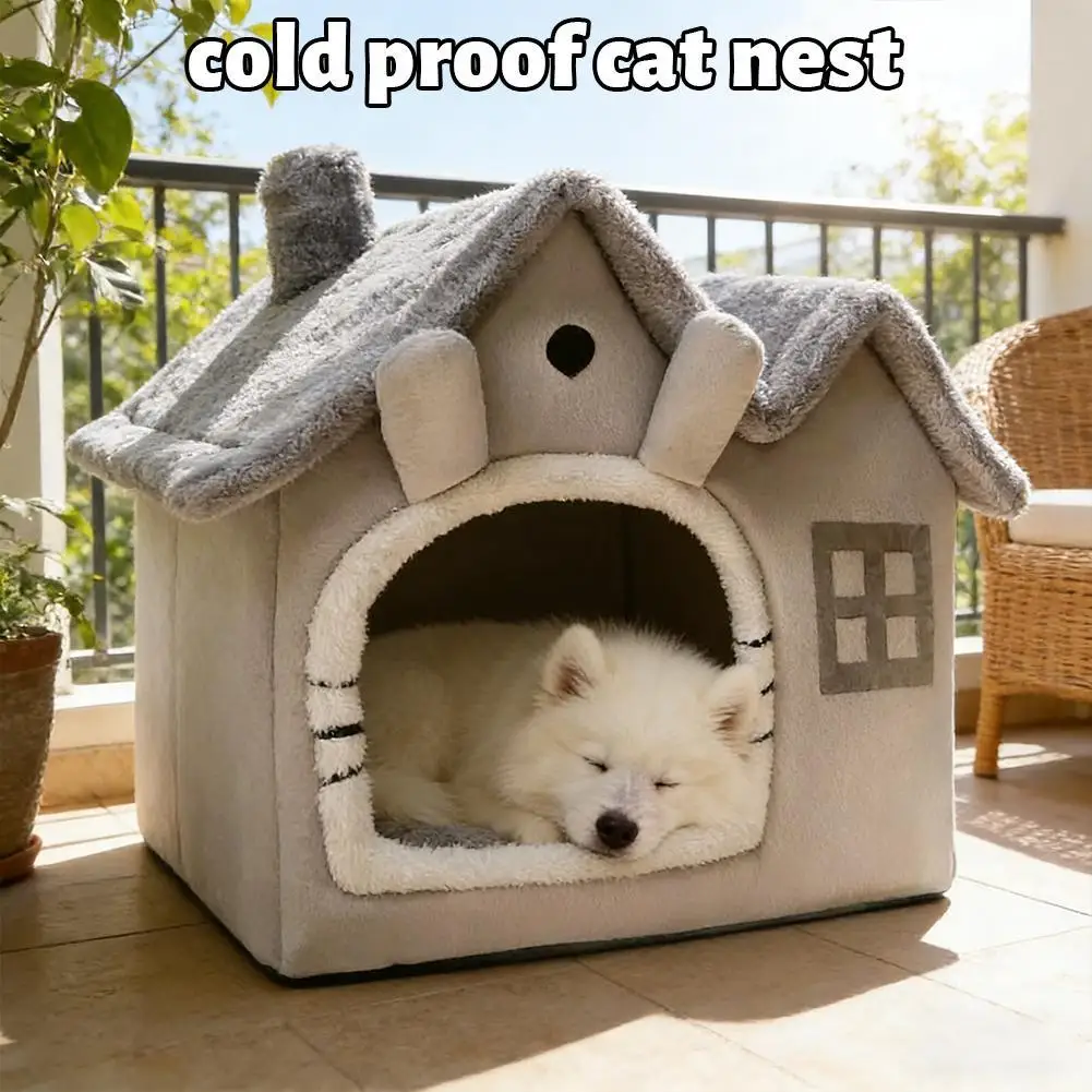 Foldable Dog House Kennel Bed Mat for Small Medium Dogs Cats Winter Warm Cat Bed Nest Pet Products 1005010492697127