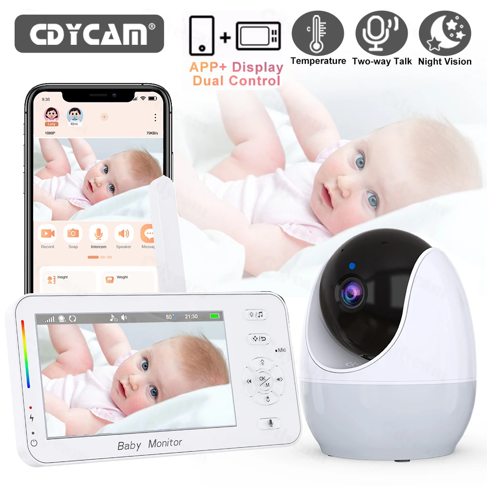 Wifi Baby Monitor 1080P 4.3 Inch Screen Indoor Video Camera Night Light WIFI APP View Control Pet 1005010502563413