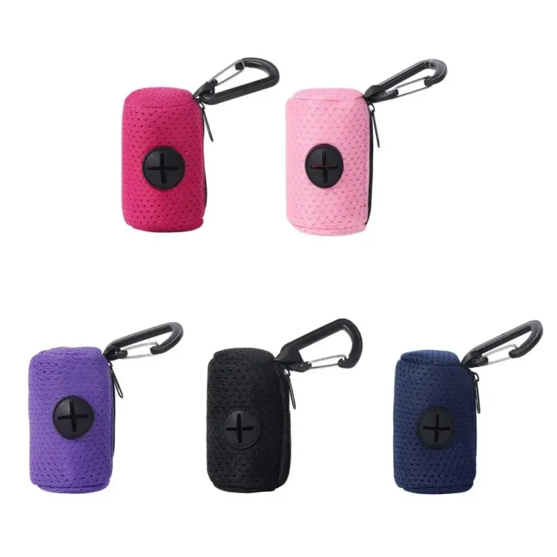 Mesh Dog Poo Bags Dispenser Portable Hanging with Buckle Dogs Waste Bag Holder Colorful Pet 1005010518569497