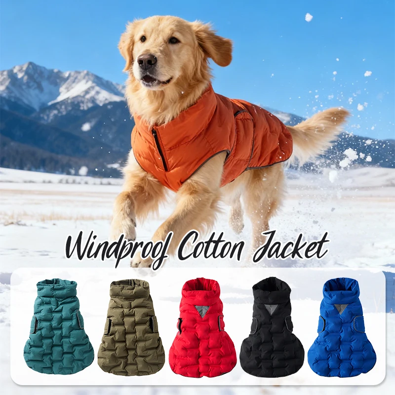 Dog Winter Cotton-Padded Jacket Vest Windproof Warm Jacket Pet Coat for Small to Large Dogs Pet 1005010519003971