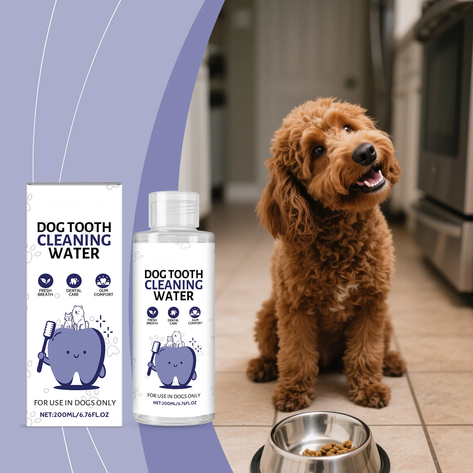 Dog Dental Water Additive 200ml Natural Oral Care Dog Mouth Wash for Fresh Breath 1005010528302323