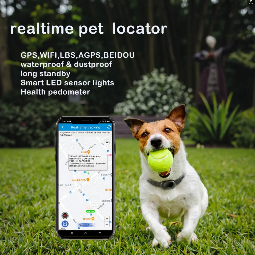 Pet Locator Anti-Lost Device Cat Dog Tracker GPS WIFI ABS AGPS Health Pedometer with Waterproof (4G) 1005010533429505