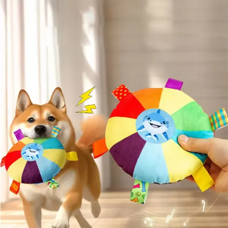 Hot Dog Plush Toy Bell Cartoon Puppy Small Teddy Teeth Grinding Wear-Resistant Bite-Resistant Pet 1005010534990094