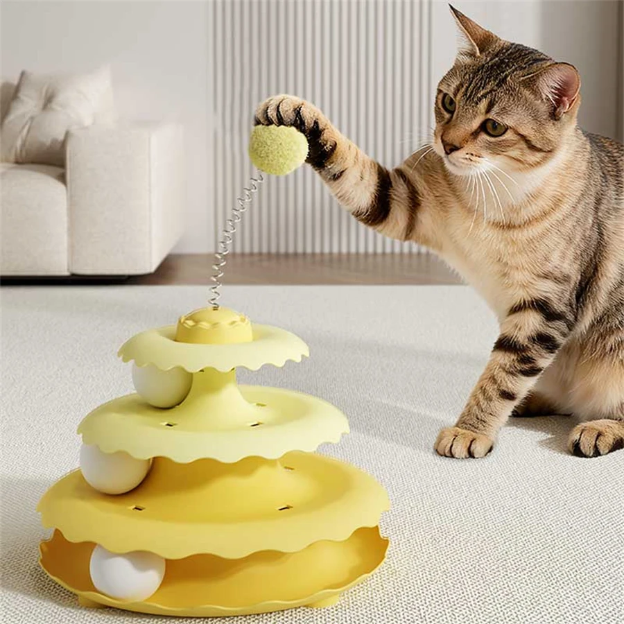 Cat Turntable Self-Entertainment Toy Pet Toy Teaser Cat Wand New Model Cat Supplies Interactive (1pc) 1005010535744597