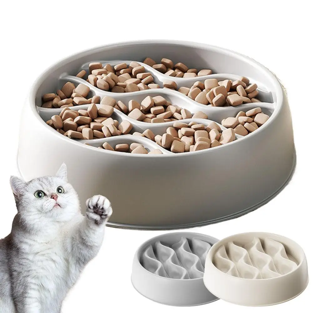 Pet Cat Dog Slow Food Bowl Fat Help Healthy Round Anti-Choking Thickened and Non-Slip Multiple 1005010542100443