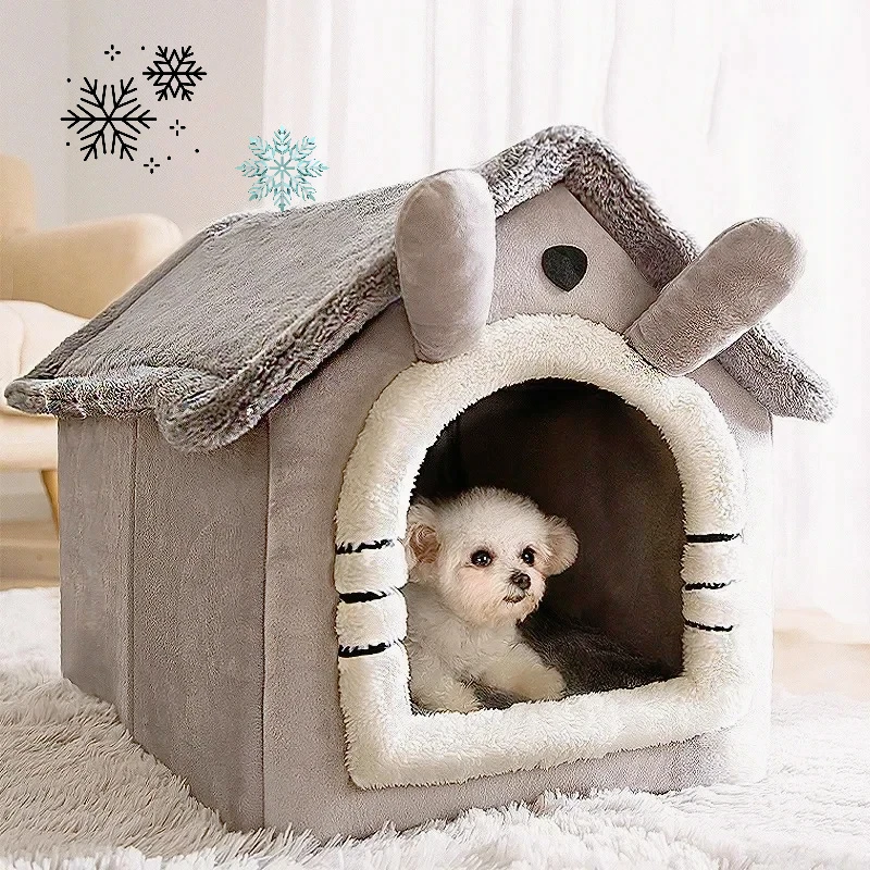 Winter Folding Pet House Kennels for Small to Medium Dogs and Cats Beds Maternity Puppy Baskets 1005010543684993