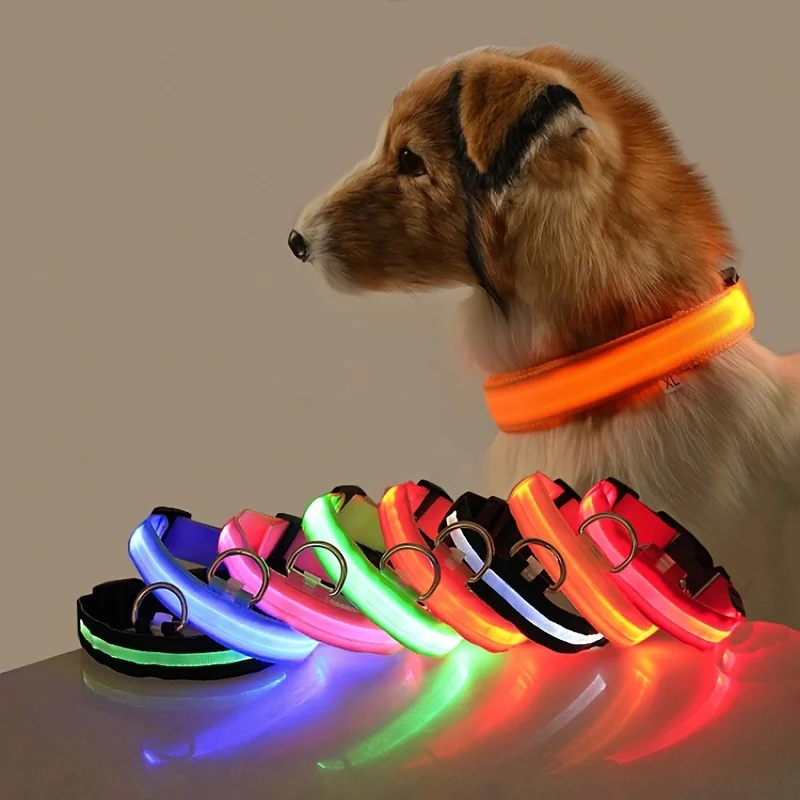 Nylon Led Dog Skin and Luminous Collar: Protect Pets at Night with Bright Flashing Lights. Suitable 1005010545398893