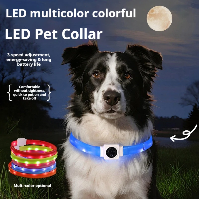 Led Pet Collar Type-C Charging Silicone Nighttime Luminous Ring Usb Dog Cat Quick Flash Constant 1005010550680859