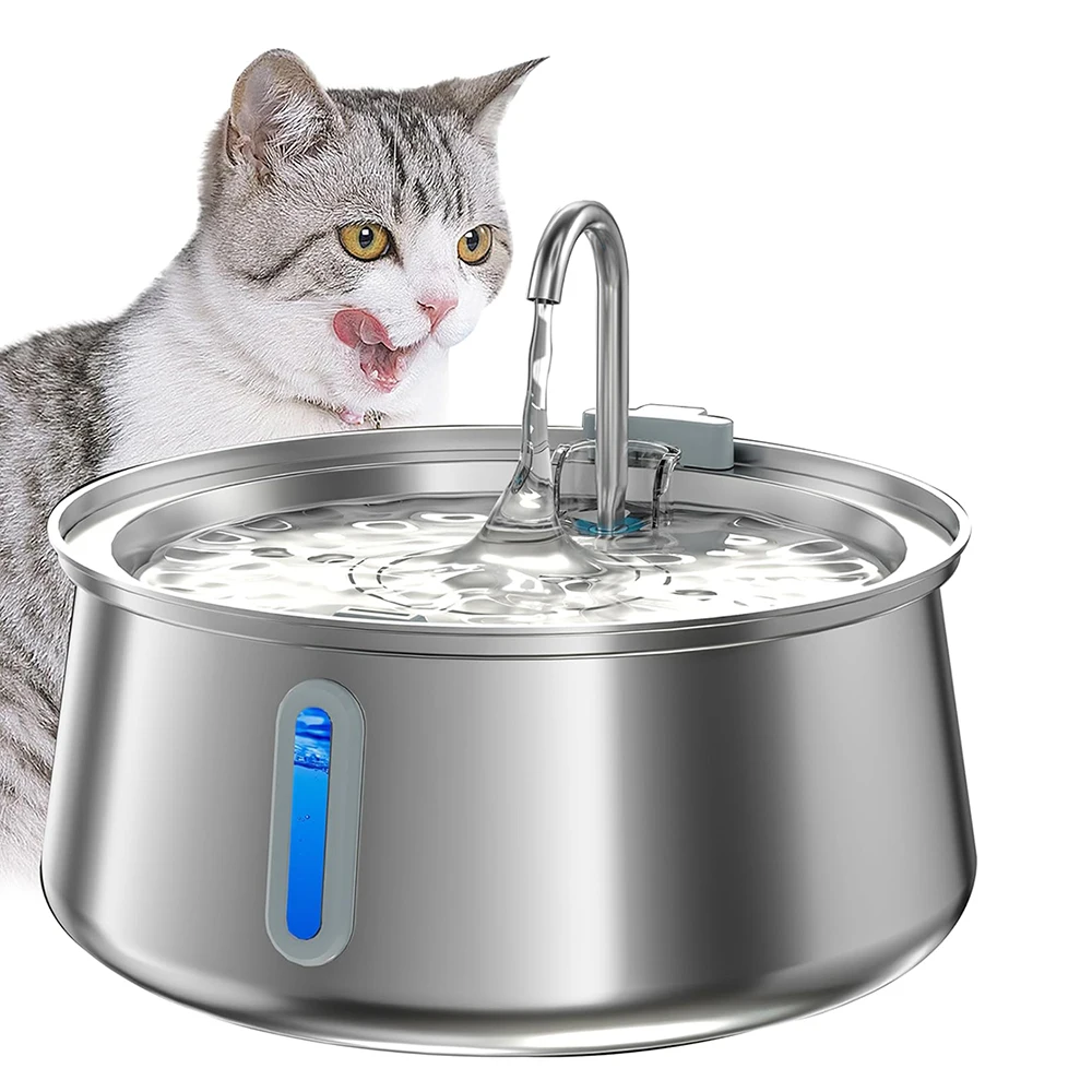 Stainless Steel Cat Water Fountain Automatic Ultra Quiet Pet Water Dispenser with Filter (4L) 1005010553436125