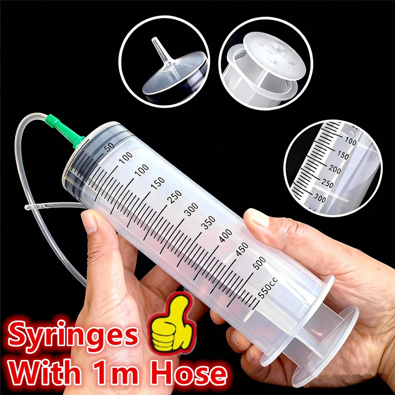 NEW with 1m Hose Large Capacity Syringes Oil Pump Pet Feeding Measuring Pump Hydroponics Nutrient 1005010556269835