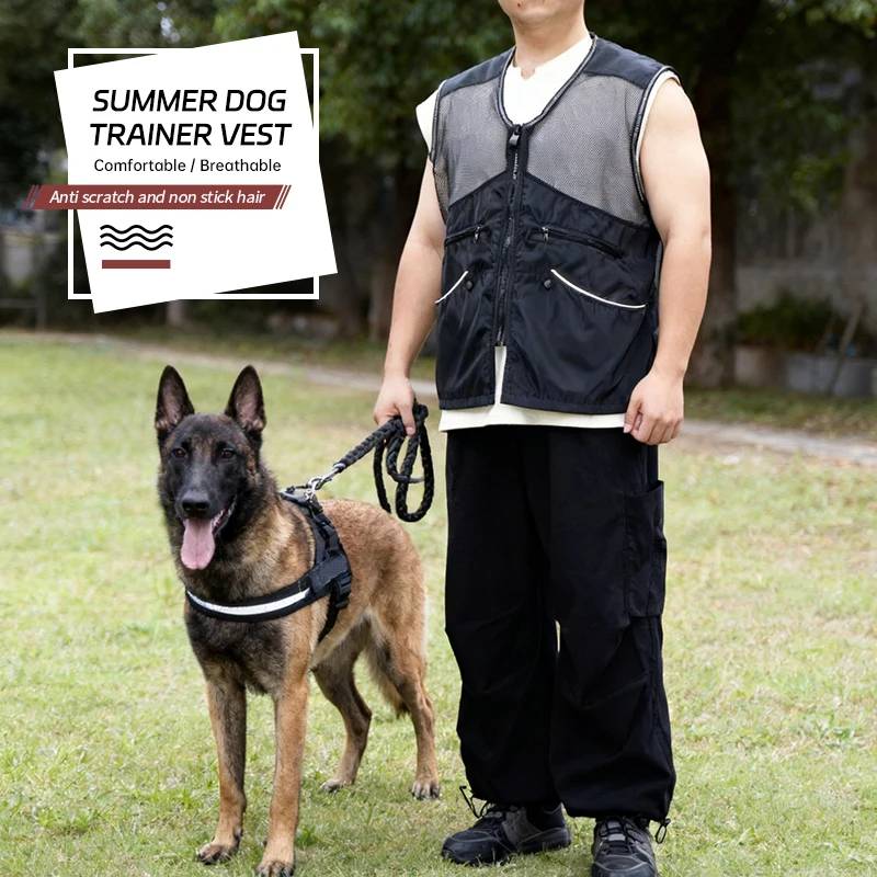 Lightweight Mesh Dog Training Vest with Multiple Pockets Bite Resistant for Spring Summer Training 1005010560075165