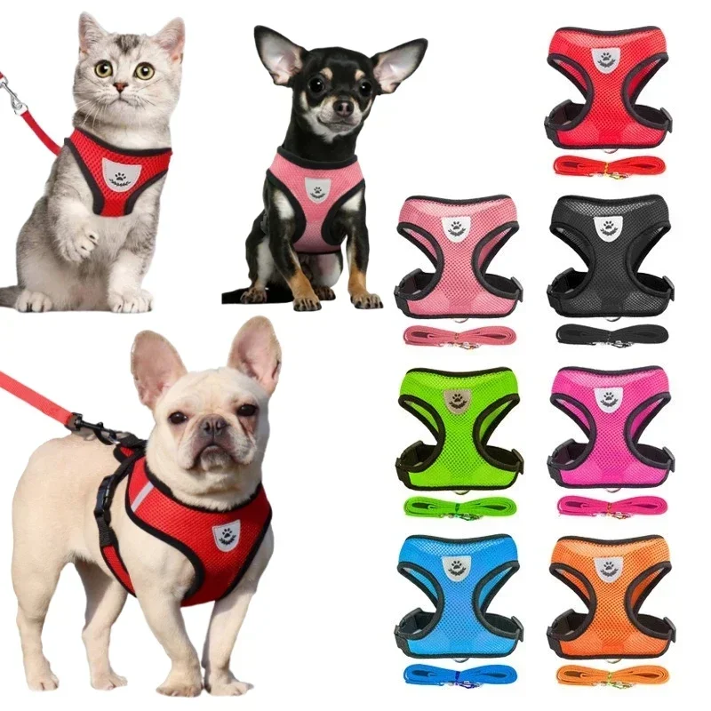 Cat Harness Vest Walking Lead Leash for Puppy Dogs Collar Polyester Adjustable Mesh Dog Harness 1005010561682210