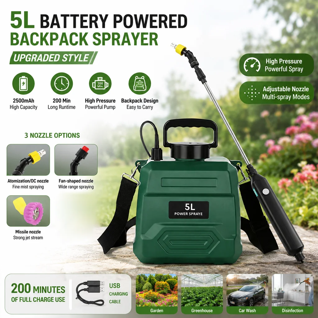 Garden Electric Small Pesticide Spray Can Automatically Recover High-Pressure Pesticide Sprayer 1005010571584463
