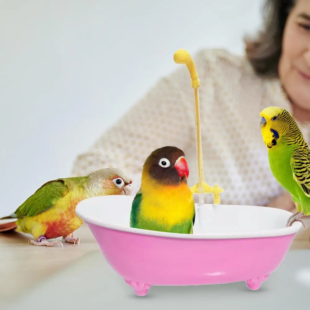 Parrot Shower Bird Bath Cage Automatic Bowl Birds Accessories Parrot Toy Bird Bathtub 1005010585852998