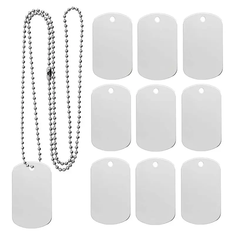 ABDR-25 Pack Square Metal Dog Tag for Laser-Engraving with 24 Inches of Stainless Steel Ball Chain 1005010591978912