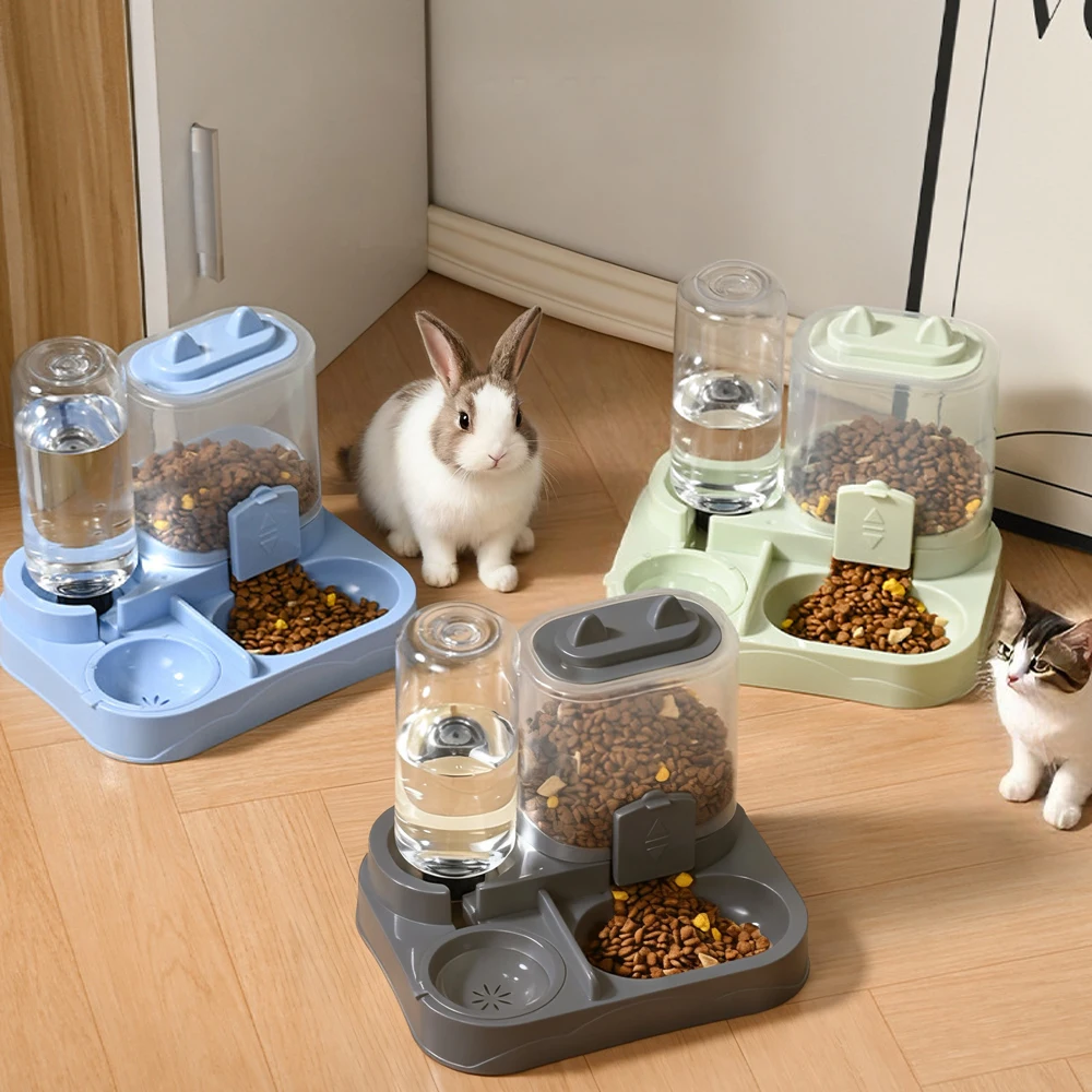 2-In-1 Automatic Feeder with Controllable Food Amount for Small Animal Pets Rabbits Cats Dogs (1 PC) 1005010595820614