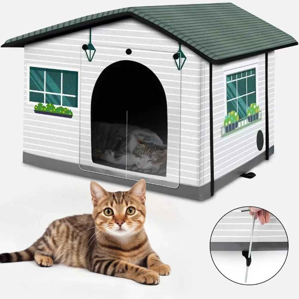 Outdoor Cat House Weatherproof Stray Cat Dog House Waterproof Outdoor Winter Warm Pet Cave Sleeping 1005010597046581
