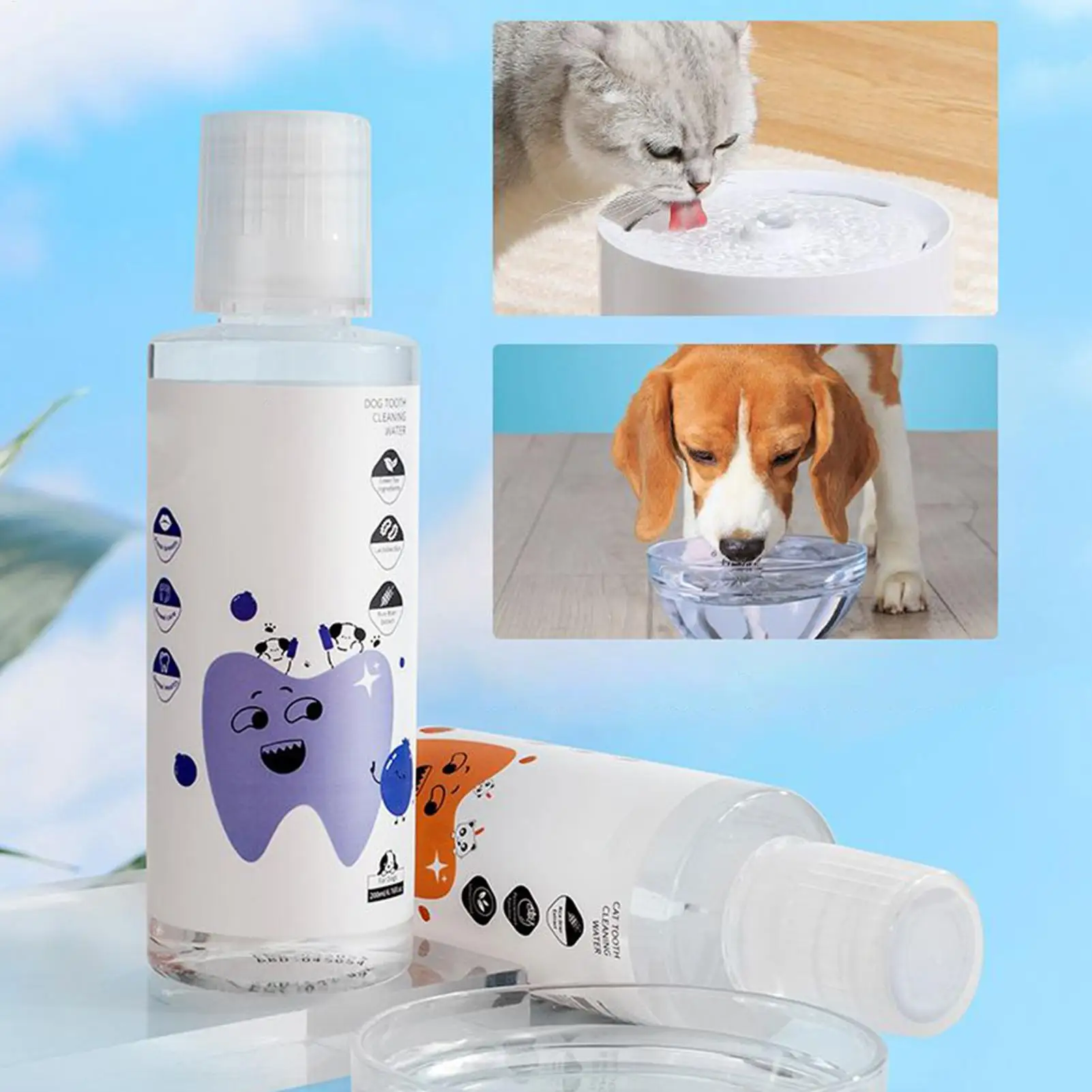Dog Dental Water Additive 200ml Fresh Breath Teeth Care Solution Plaque Tartar Remover for Dogs 1005010610600390