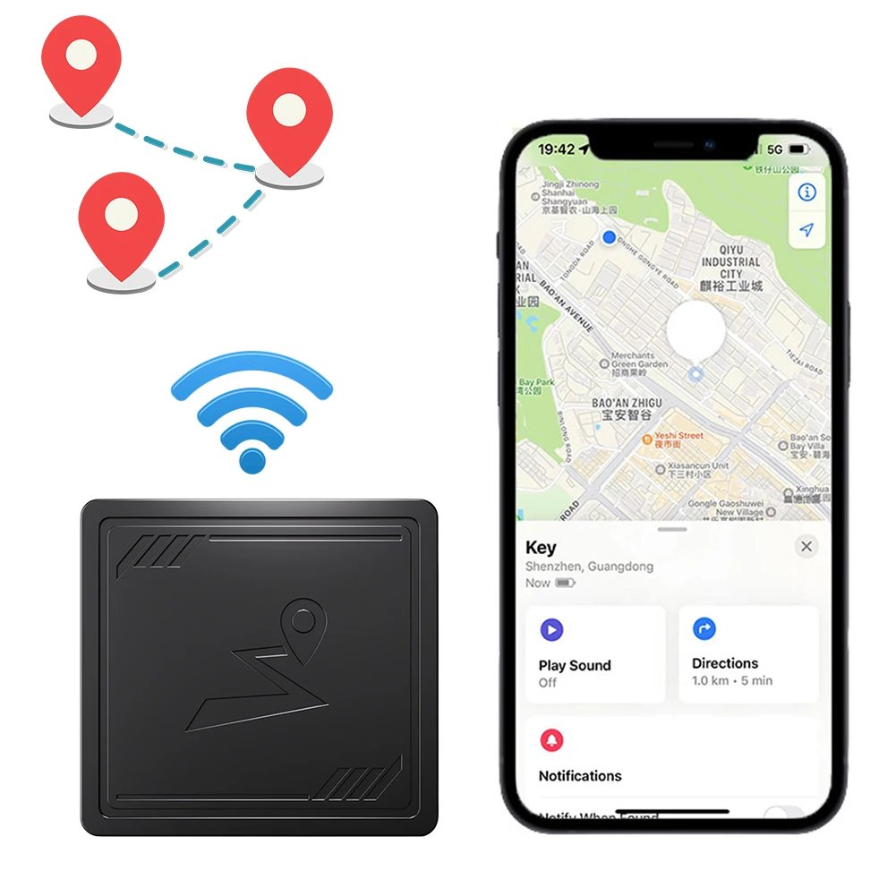 GPS Tracker with App Anti-Lost Recording Tracking Device Portable GPS Positioner for Elderly (4G) 1005010610852762