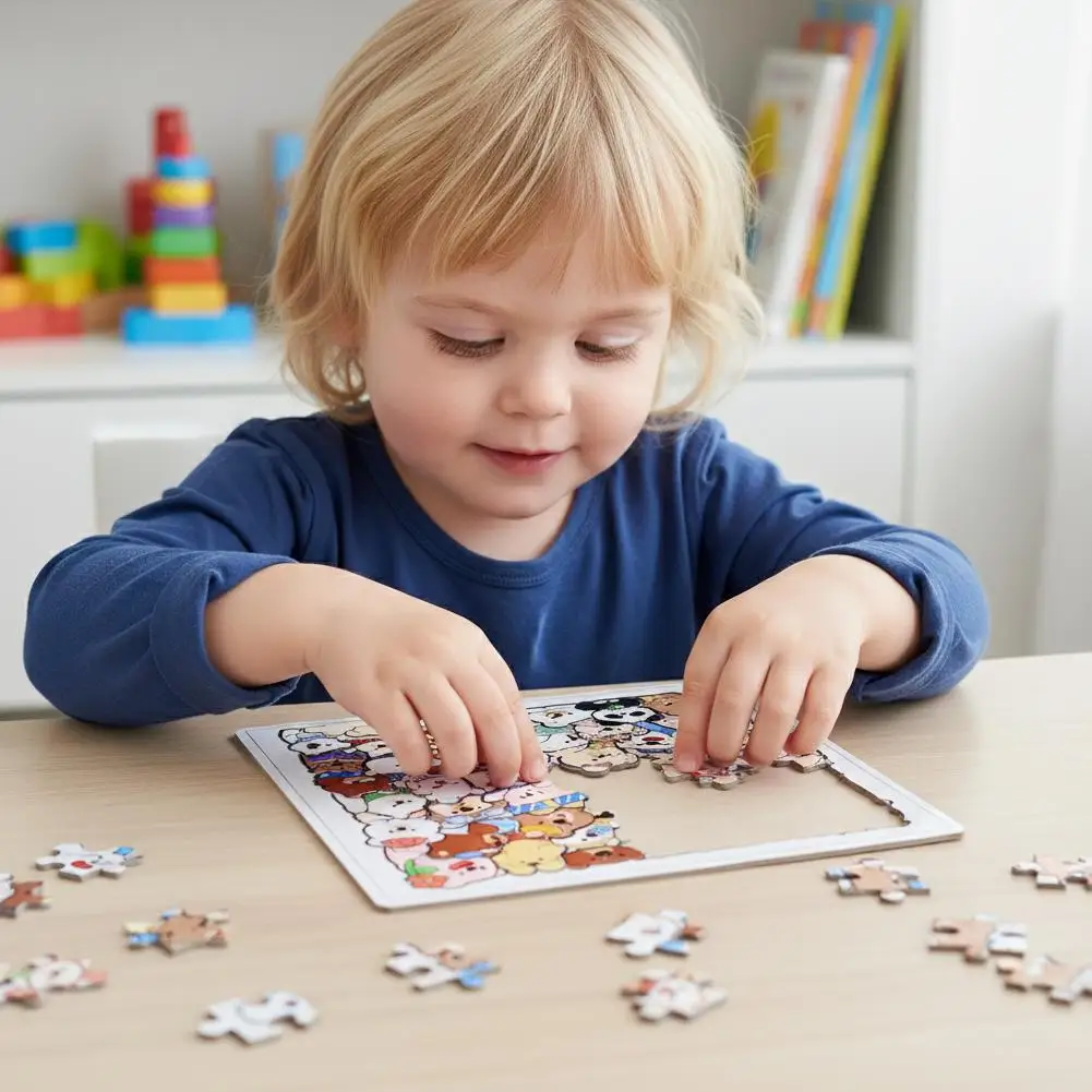 Cats Dogs Wooden Puzzle Jigsaw Irregular Pieces Early Educational Puzzle Toys for Kid Boys (50pcs) 1005010613919878