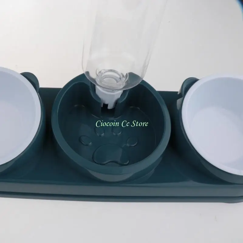 X90F Elevated Pet Feeders with Automatic Refilling Water Dispenser Dry and Wet Bowls Antitipping 1005010615932047