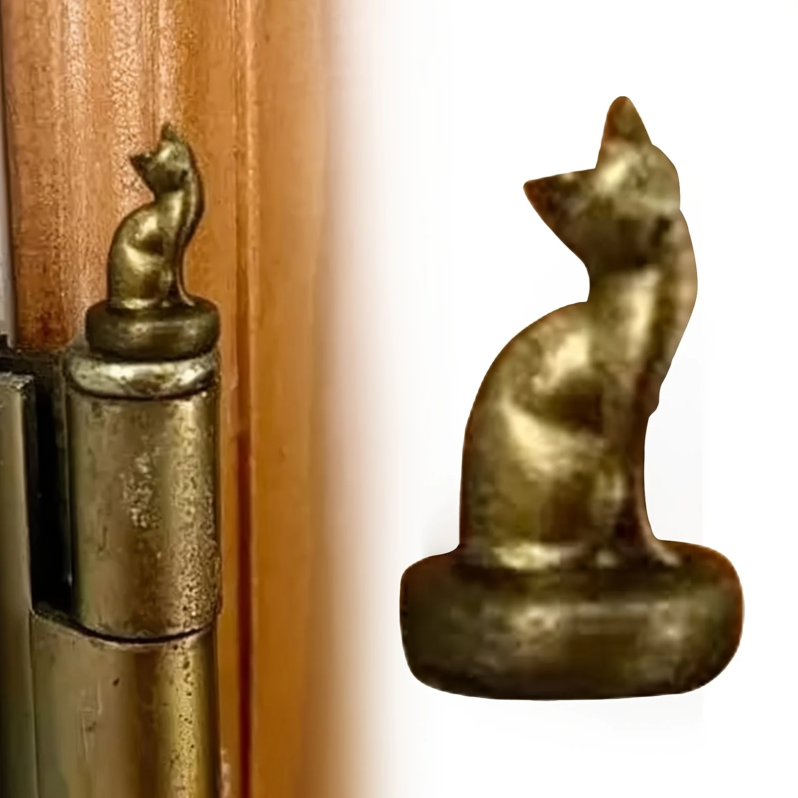 3PCS/Set Hinge Heads Cat Magnetic Resin Cat Gargoyle Door Hinge Pin Heads Little Kittens Figurines 1005010633070740